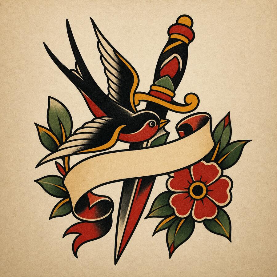 Traditional tattoo style